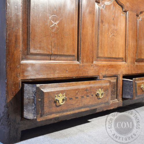 fig 2. Antique Oak Coffer Chest of Drawers Box Trunk Mule Chest English Georgian c1750