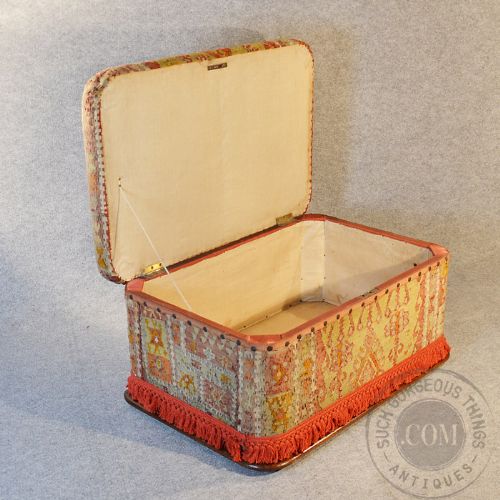 fig 2. Antique Ottoman Pouffe Footstool Stool Victorian Upholstered Box Seat c1850