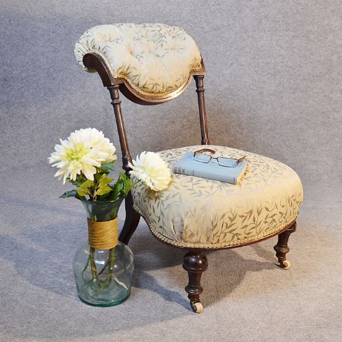 Antique Prayer Chair Victorian English Prie Dieu Bedroom Salon Hall Seat C1850