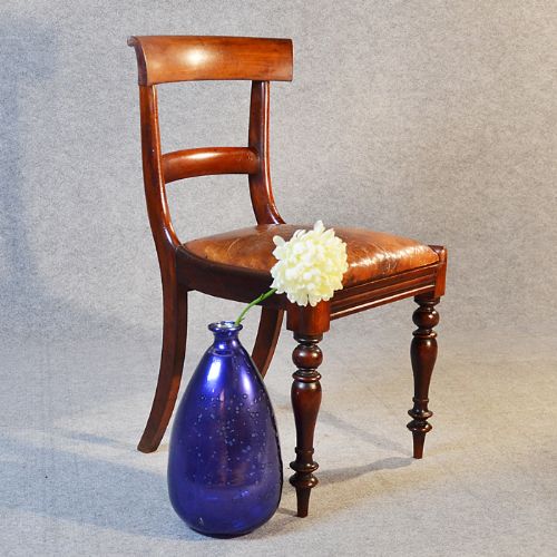 Antique Regency Side Chair Leather Seat Office Desk Study Hall English C1830