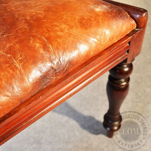 fig 3. Antique Regency Side Chair Leather Seat Office Desk Study Hall English c1830