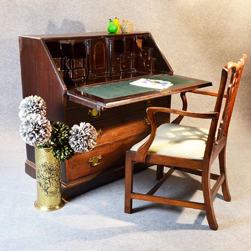 Antique Georgian Writing Bureau Large English Desk Chest Quality Interior C1750