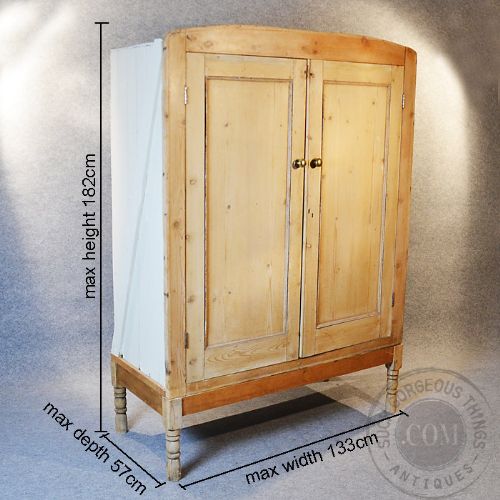 fig 1. Antique Original Victorian Pine Large Cabinet Larder Storage Cupboard c1880
