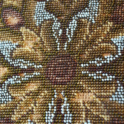 fig 2. Antique Pair of Footstool Gout Stool Small Low Foot Rest Beaded Textile c1850