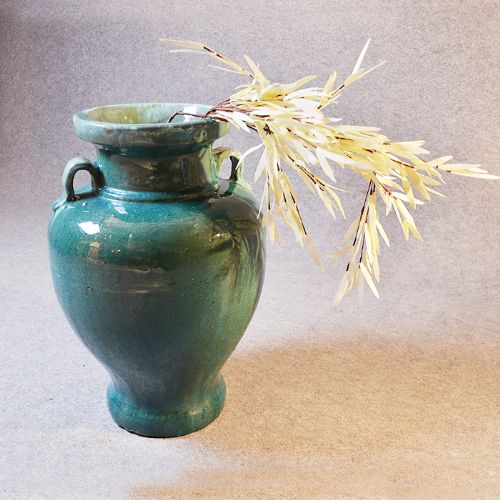 Antique Vase Large Porcelain China Baluster Urn Planter Jade Colour C1900