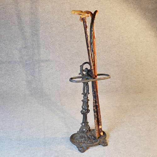 Antique Cast Iron Original Victorian Art Nouveau Stick & Umbrella Stand C1890
