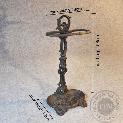fig 1. Antique Cast Iron Original Victorian Art Nouveau Stick & Umbrella Stand c1890
