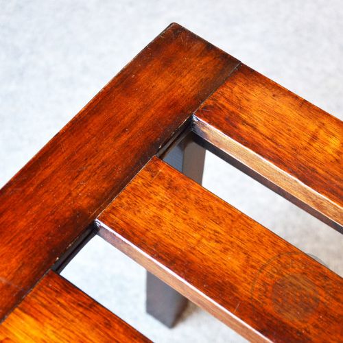 fig 2. Antique Luggage Stand Pair Suitcase Rack English Edwardian Superb Mahogany c1910