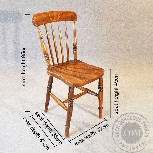 fig 1. Antique Set 4 Four Elm Country Kitchen Dining Chairs Windsor Bandsman c1880