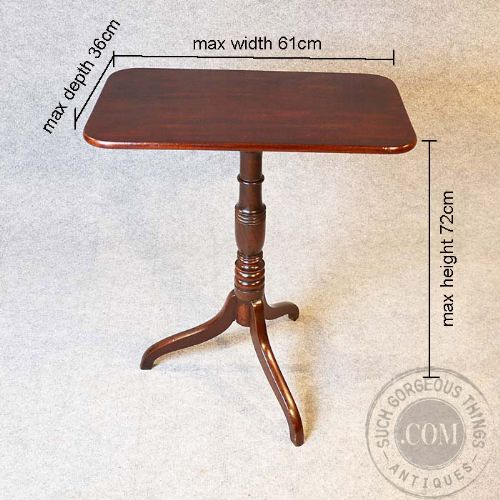 fig 1. Antique English Georgian Tripod Table Wine Lamp Side Small Tilt Occasional c1800