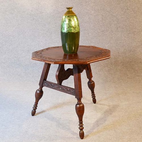 Antique Dutch Friesland Oak Folding Ships & Tavern Campaign Table Carved C1880