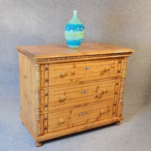 Antique Chest Drawers Large Original Scandinavian Tallboy Victorian Pine C1900
