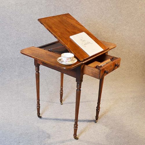 Antique Reading Table Worktable Side Writing Lamp Wine Lectern Pembroke C1830