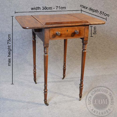 fig 1. Antique Reading Table Worktable Side Writing Lamp Wine Lectern Pembroke c1830