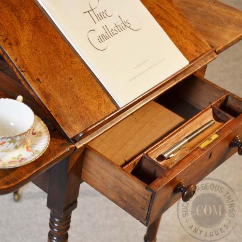fig 3. Antique Reading Table Worktable Side Writing Lamp Wine Lectern Pembroke c1830
