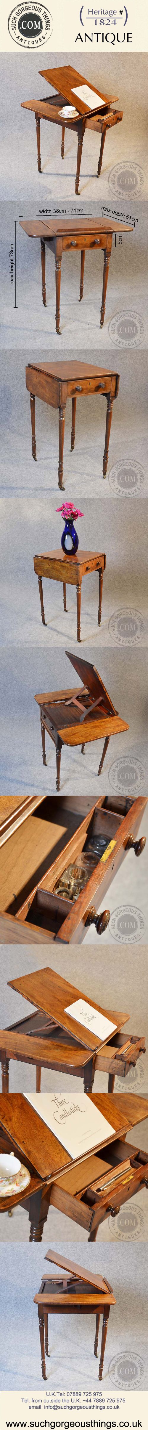 fig 4. Antique Reading Table Worktable Side Writing Lamp Wine Lectern Pembroke c1830