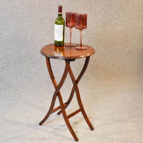 Antique Victorian Butlers Serving Table Folding Wine Occasional Campaign - C1850