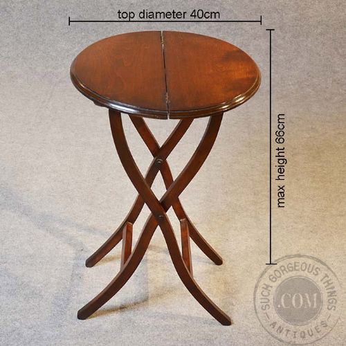 fig 1. Antique Victorian Butlers Serving Table Folding Wine Occasional Campaign - c1850