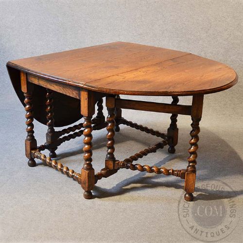 fig 2. Antique Gate Leg Oak Drop Leaf Oval Country Kitchen Dining Table Seats 6 c1900