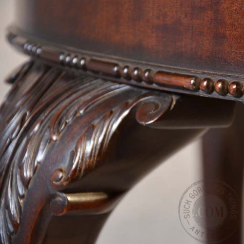 fig 2. Fine Antique Victorian Chippendale Round Tea Side Table Mahogany English c1880