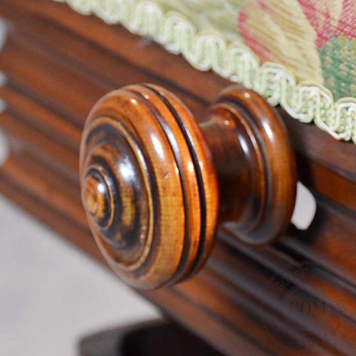 fig 3. Antique Piano Music Dressing Stool Mahogany Height Adjust Seat Scottish c1860