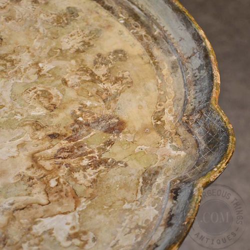 fig 2. Antique Italian Gilt Tray Table Folding Tea Serving Butlers Shabby Chic c1880