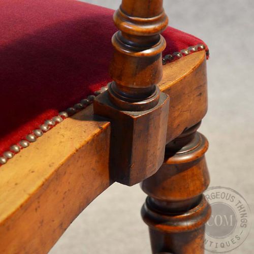 fig 3. Antique Exceptional Victorian Armchair Elbow Office Desk Study Bow Chair c1850