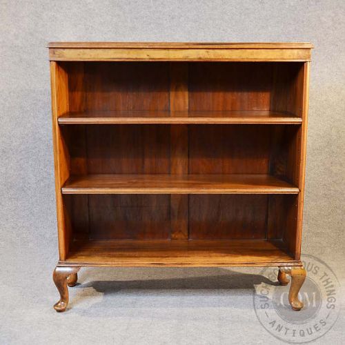 fig 2. Antique Bookcase Open Library Book Display Cabinet English Walnut c1910