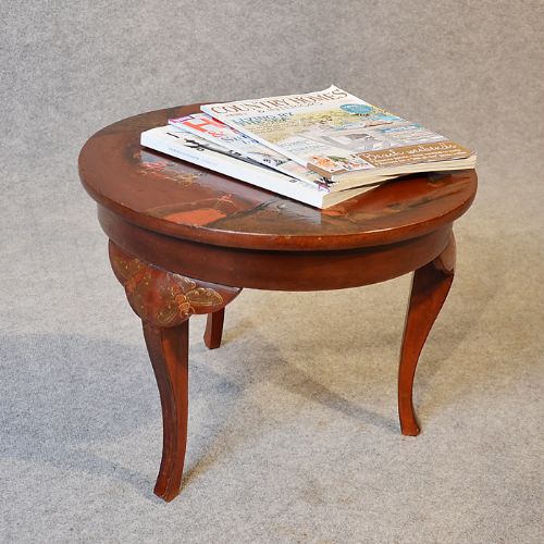 Antique Oriental Small Coffee Table Occasional Side Lamp Vintage C1920