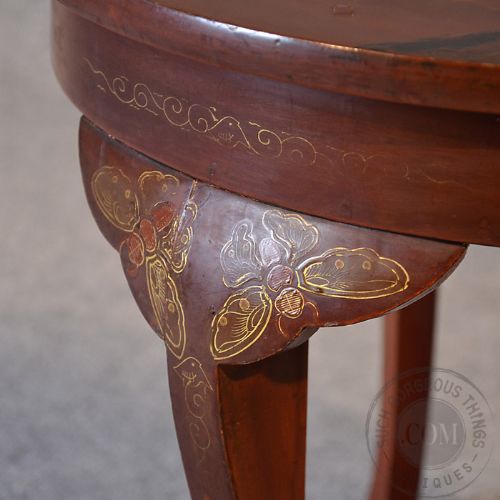 fig 2. Antique Oriental Small Coffee Table Occasional Side Lamp Vintage c1920