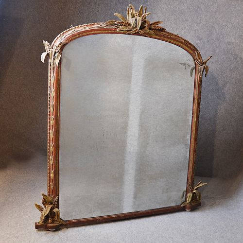 Antique Large Wall Mirror Overmantle Ornate Regency English Looking Glass C1820