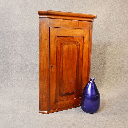 Antique Corner Cupboard Wall Hanging Cabinet English Georgian Mahogany C1800
