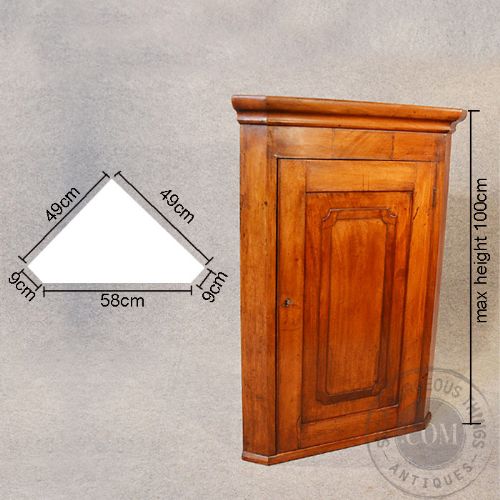 fig 1. Antique Corner Cupboard Wall Hanging Cabinet English Georgian Mahogany c1800