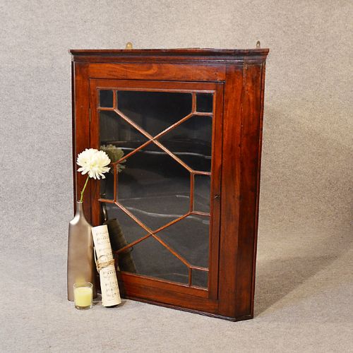 Antique Corner Cupboard Astragal Glazed Display Cabinet English Georgian C1800