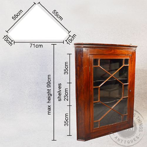 fig 1. Antique Corner Cupboard Astragal Glazed Display Cabinet English Georgian c1800