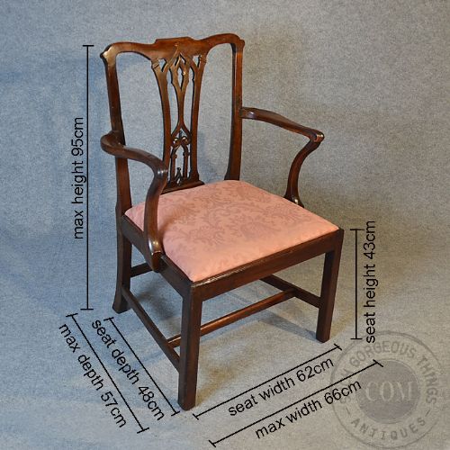 fig 1. Antique Armchair Elbow Chair Chippendale Period English Georgian Mahogany c1760