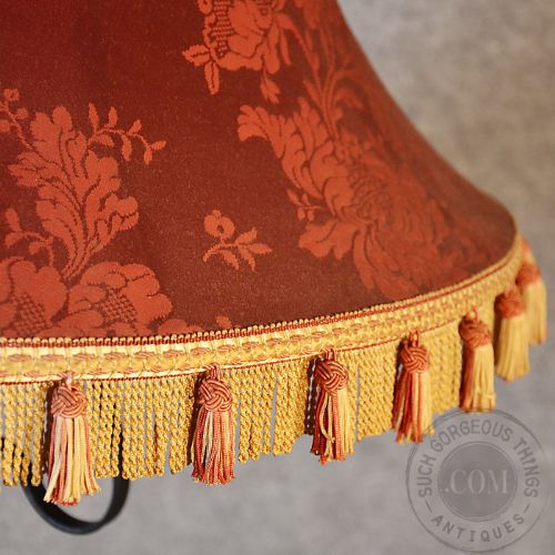 fig 2. Antique Standard Lamp & Stunning Shade Quality Tall Floor Light c1900
