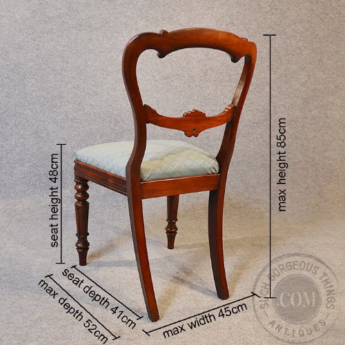 fig 1. Antique Side Chair Office Desk Study Hall Seat Mahogany English William IV c1835