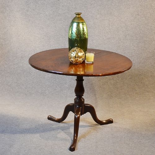 Antique Oak Wine Tripod Lamp Side Occasional Round Table English Georgian C1760