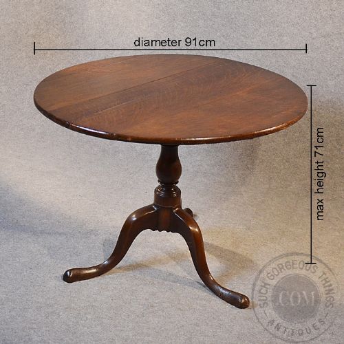 fig 1. Antique Oak Wine Tripod Lamp Side Occasional Round Table English Georgian c1760