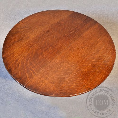 fig 2. Antique Oak Wine Tripod Lamp Side Occasional Round Table English Georgian c1760