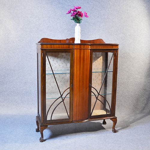 Antique Art Deco Glazed Bookcase Display Case China Cabinet C1930