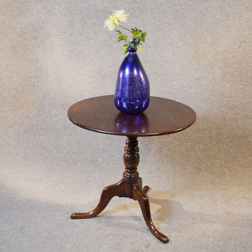 Antique Oak Wine Tripod Lamp Side Occasional Round Table English Georgian C1780