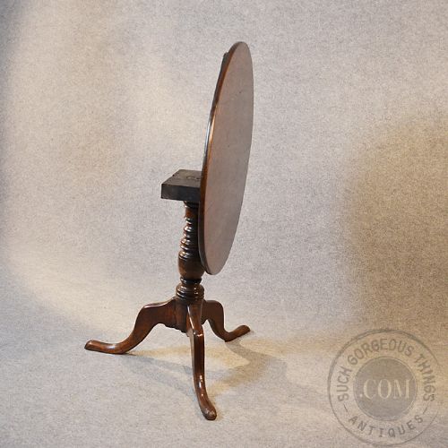 fig 2. Antique Oak Wine Tripod Lamp Side Occasional Round Table English Georgian c1780