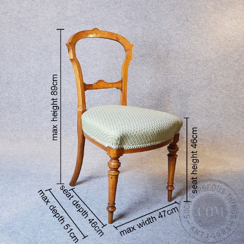 fig 1. Antique Set 4 Four Walnut Balloon Back Dining Chairs With Fine Burr Inlay c1870