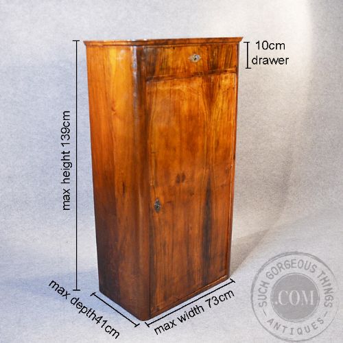 fig 1. Antique Wardrobe Cupboard Cabinet Victorian Quality Walnut Veneer Armoire c1850