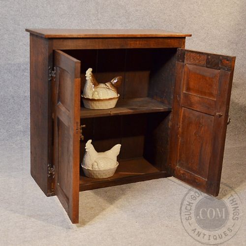 fig 2. Antique Oak Cupboard Cabinet Provincial Country English Georgian c1800