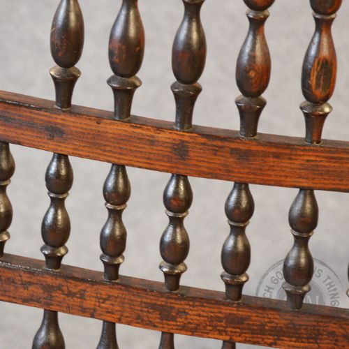 fig 3. Antique Set 8 Country Chairs Northern Spindle Back Rush Seats Ash Oak Elm c1790