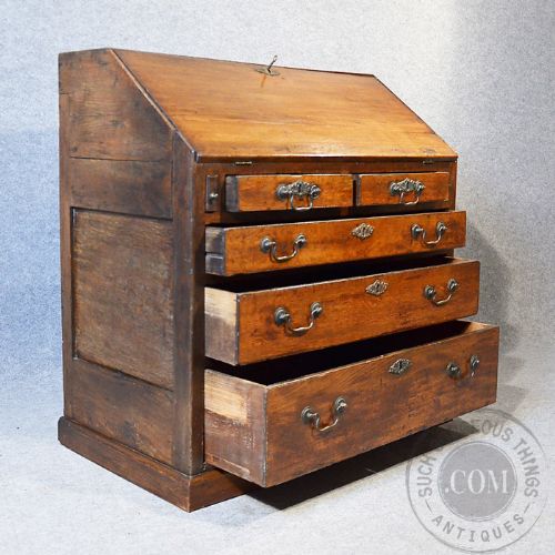 fig 2. Antique Oak Bureau Large 17th Century English Writing Desk Chest Drawers c1680