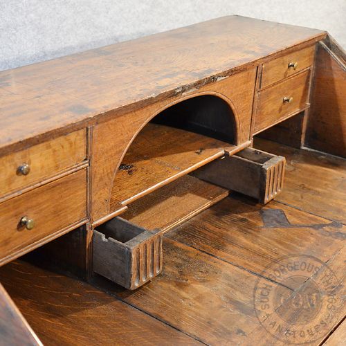 fig 3. Antique Oak Bureau Large 17th Century English Writing Desk Chest Drawers c1680